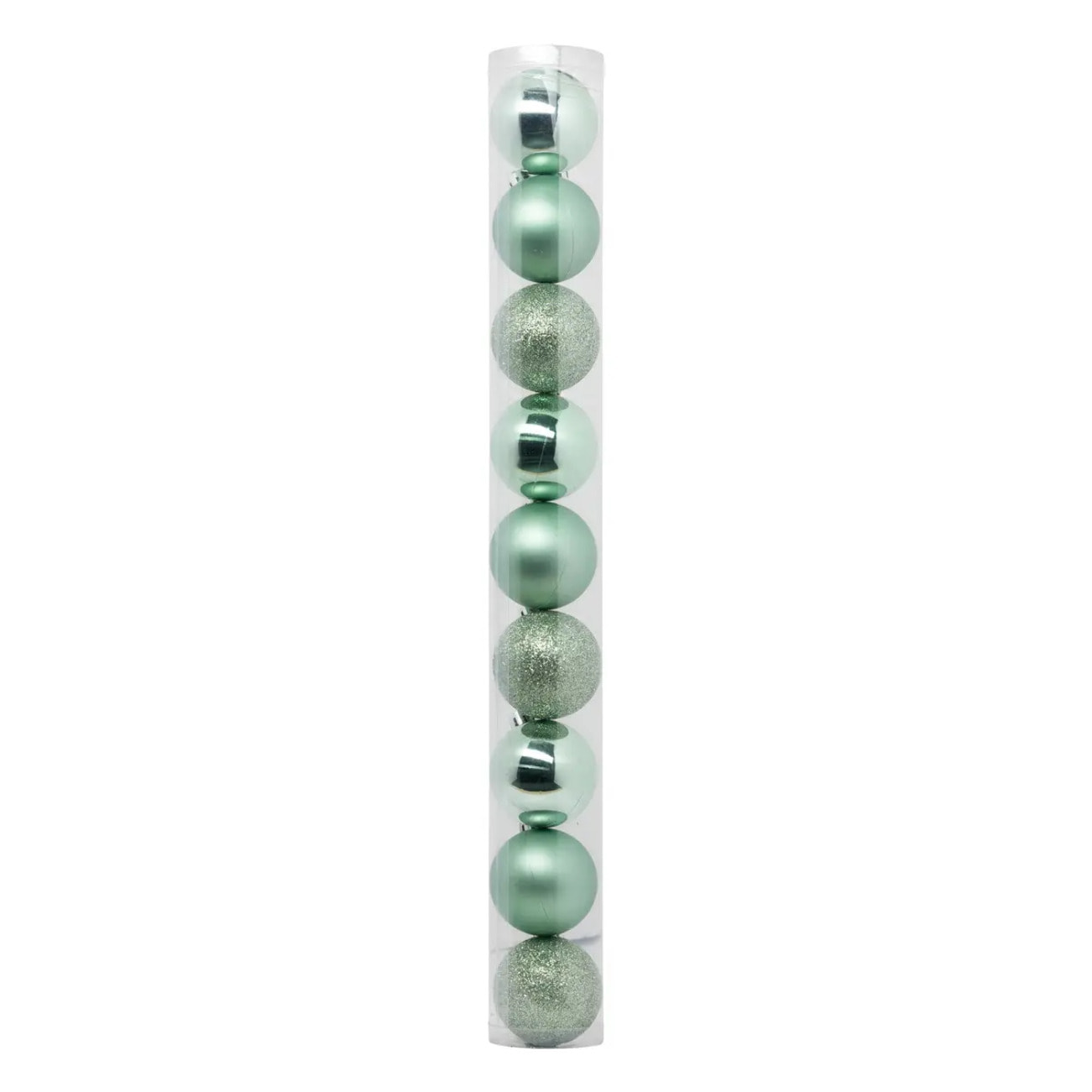 Boule de Noël plastique 60mm x9 vert amande