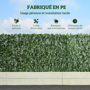 Haie Artificiel Brise-Vue décoration Rouleau 3L x 1H m Feuillage réaliste Anti-UV Vert Foncé