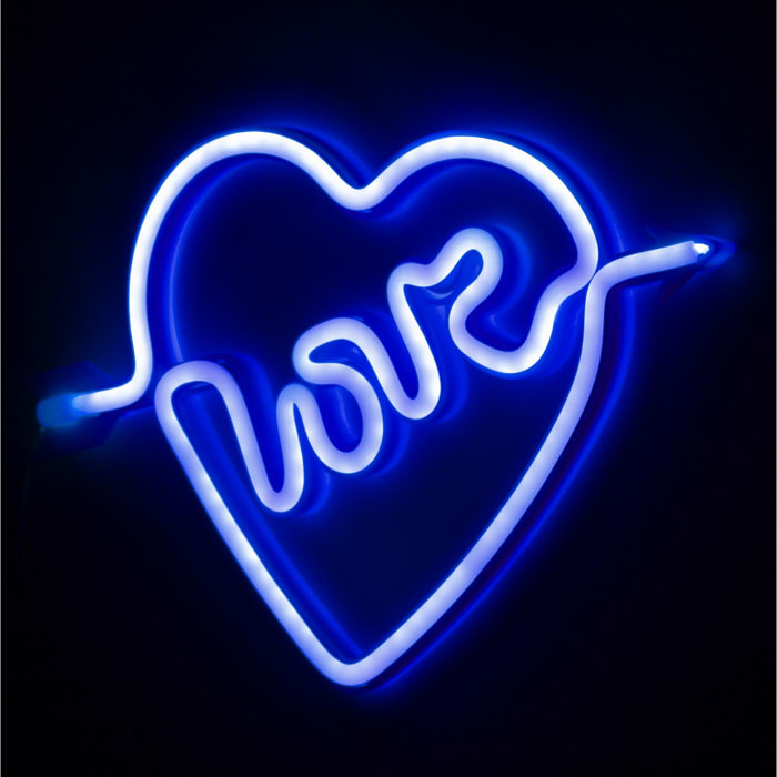 Ciondolo blu fluo con design Love Heart.
