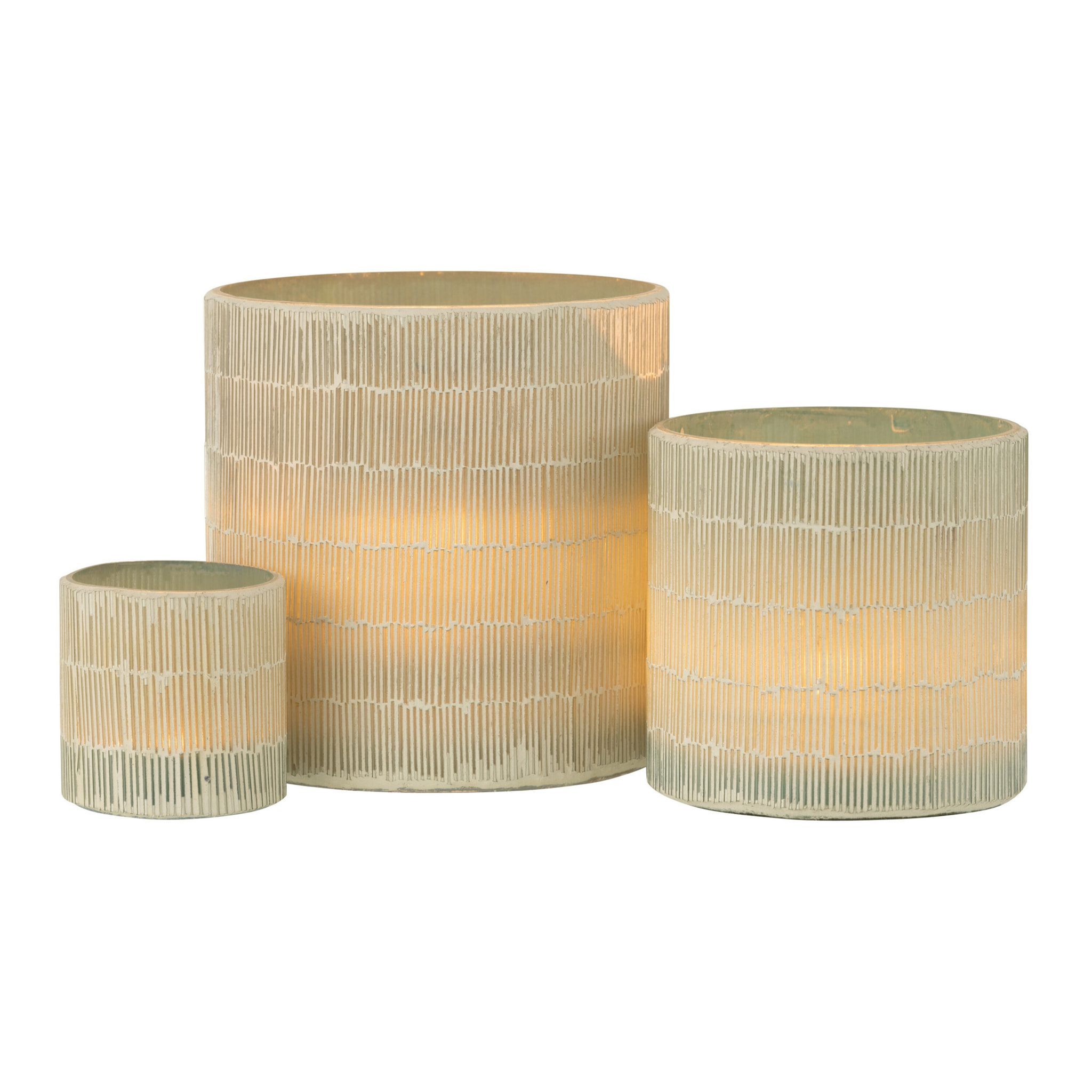 J-Line photophore Mosaique - verre - gris - large