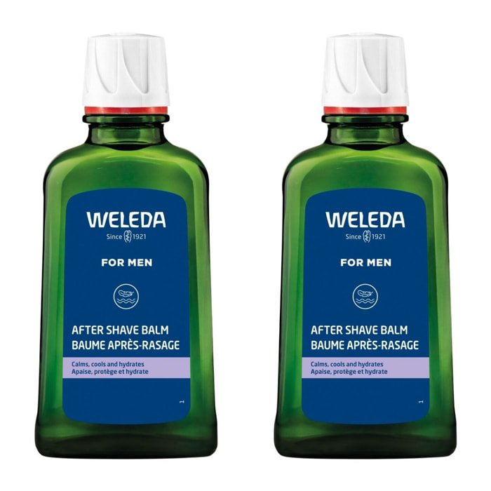 WELEDA - Duo Baume Après-Rasage - Protège et apaise - Certifié Natrue**- Flacon 100 ml  x 2