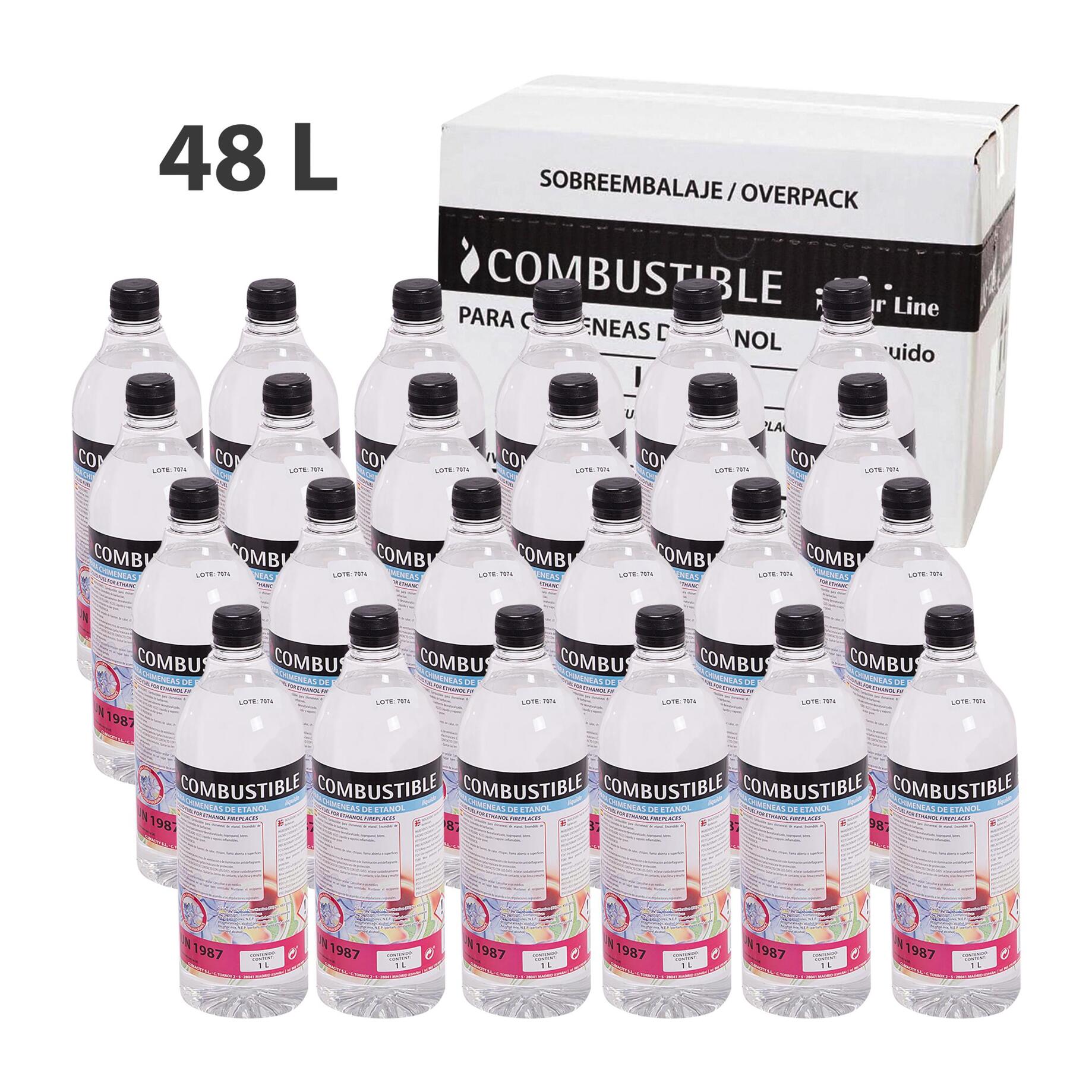 Combustible Etanol de origen natural aroma neutro formato Caja 12 Botellas de 1L cada una 4xBOT-12F PURLINE  W