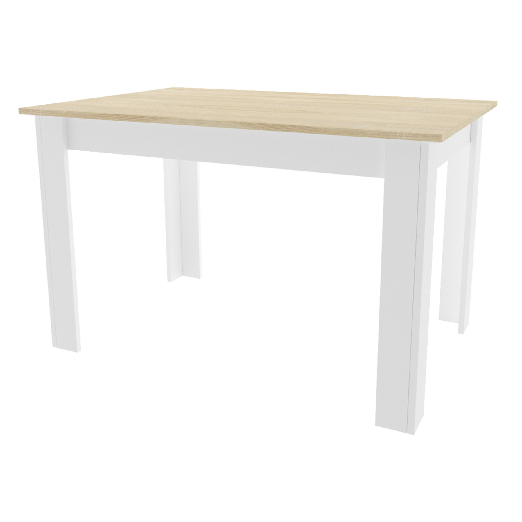 Tavolo da pranzo NP in rovere sonoma e bianco 120x80 cm