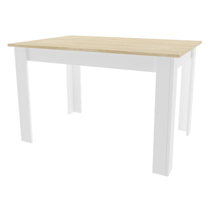 Tavolo da pranzo NP in rovere sonoma e bianco 120x80 cm