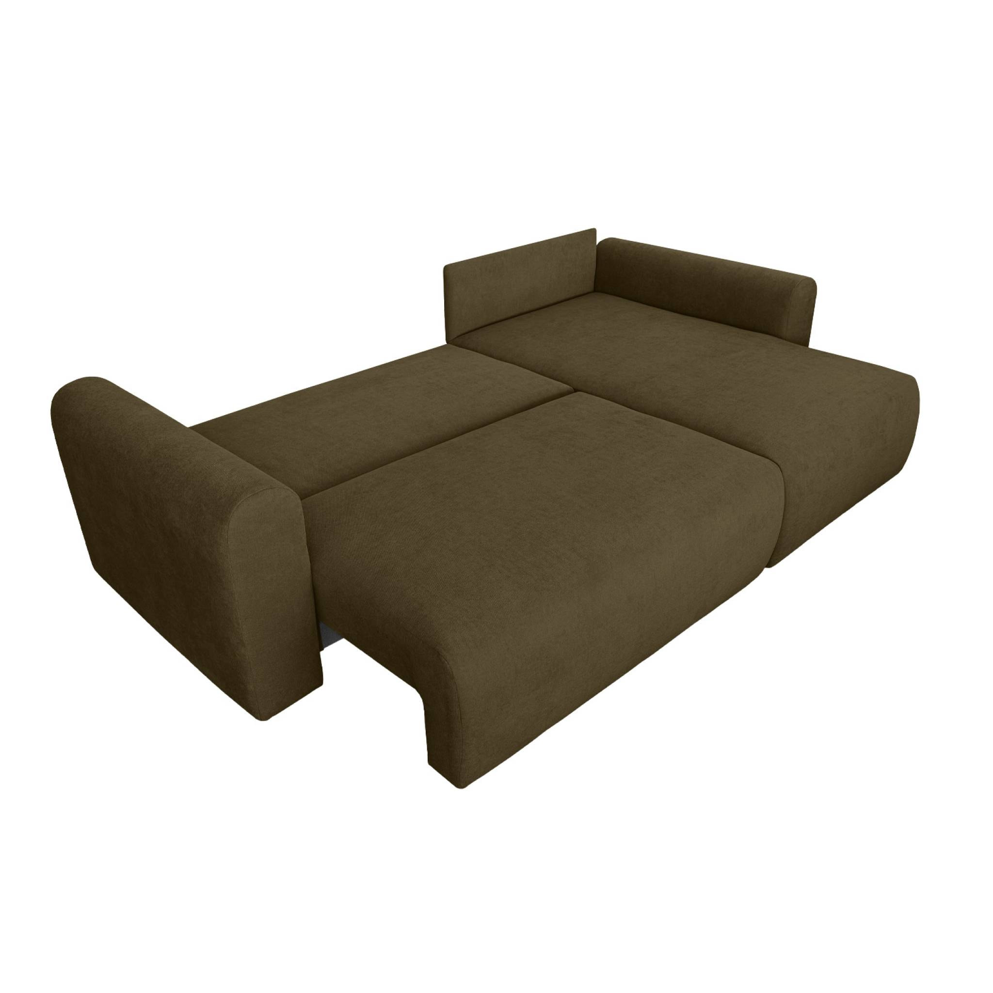 Canapé d'angle convertible réversible 3 places tissu chenille avec coffre ALMO