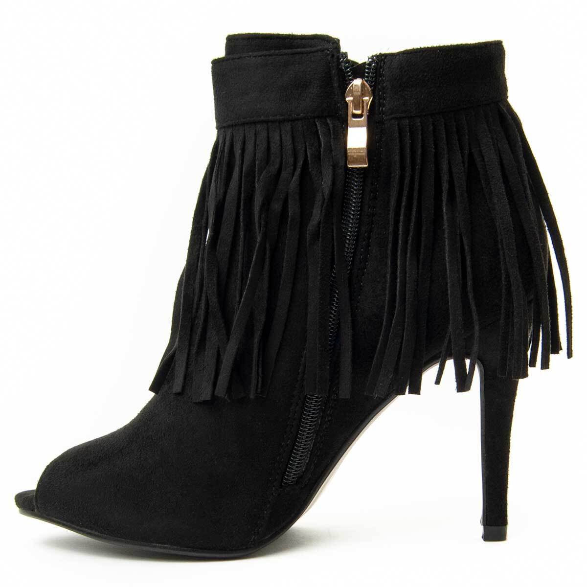 Botín De Tacón - Negro - Altura: 10 Cm