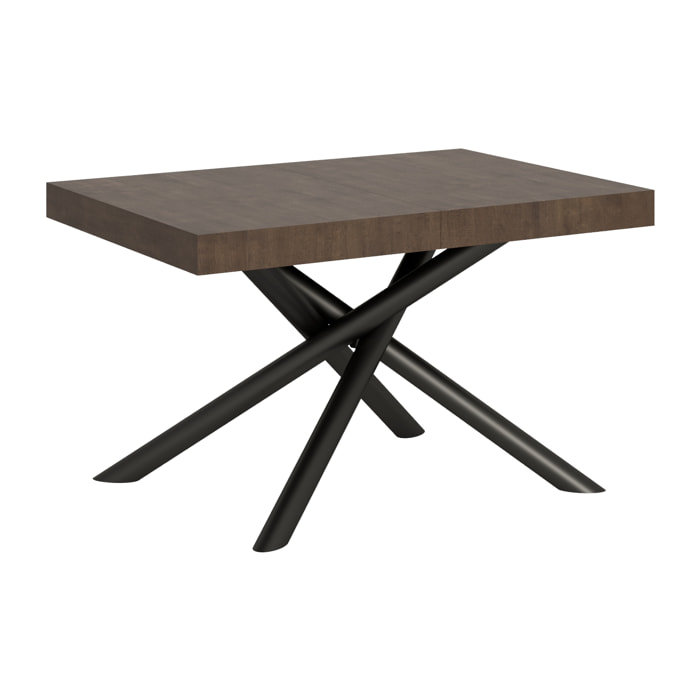 Table extensible 90x120/224 cm Famas Noyer cadre Anthracite