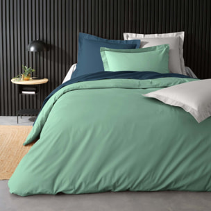 Housse de couette 100% Percale de Coton ORIGINE - Vert tilleul