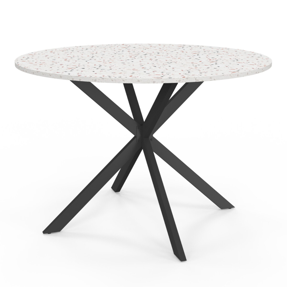 Table à manger ronde Soline Ø110cm effet terrazzo