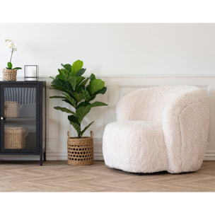 Maeto - fauteuil - en fausse fourrure - Ecru
