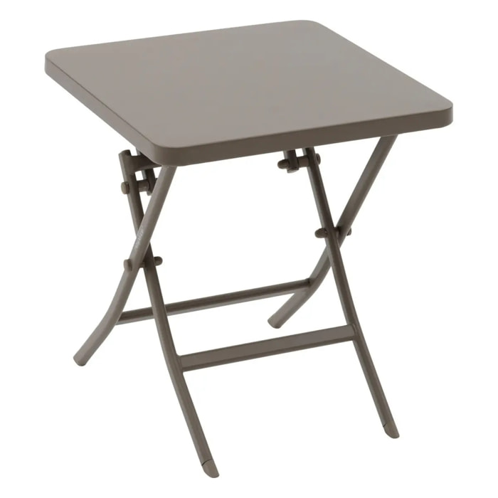 Table d'appoint de jardin carrée "Greensboro" café 40 x 40cm en acier