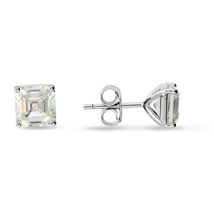 Orecchini Punto Luce Quadrati in Argento 925 con Cubic Zirconia