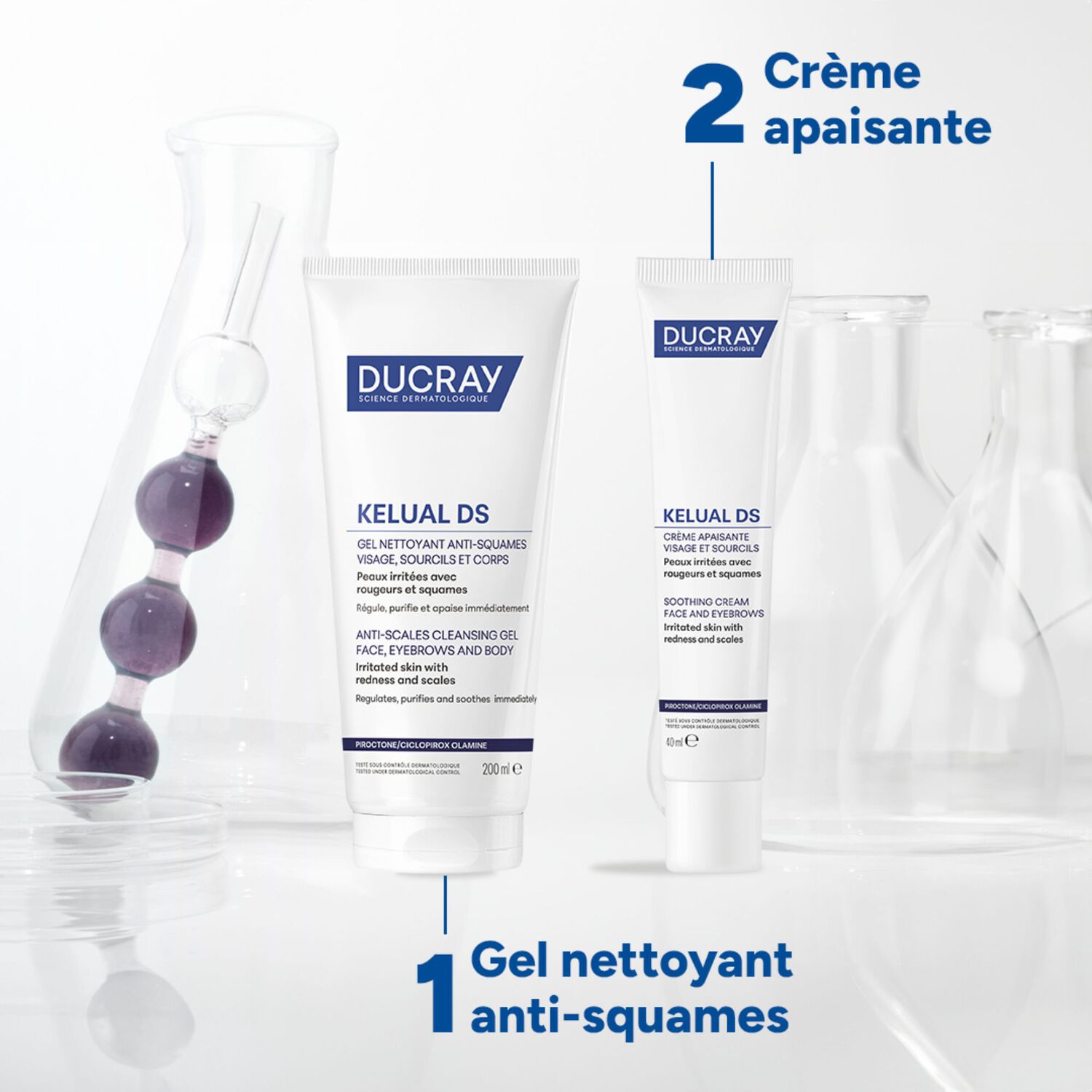 Kelual Ds - Gel Nettoyant Anti-Squames Visage Sourcil et Corps 200 ml