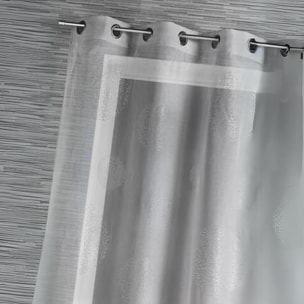 Voilage en Etamine Impression Argent - Gris clair