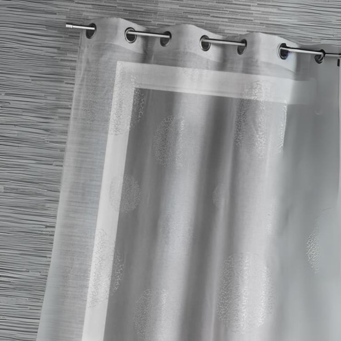 Voilage en Etamine Impression Argent - Gris clair