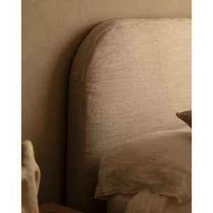 Tête de lit déhoussable en lin beige en différentes tailles