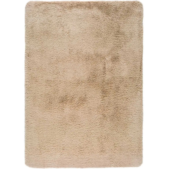 ALPACA Alfombra shaggy lisa en color beige, varias medidas disponibles