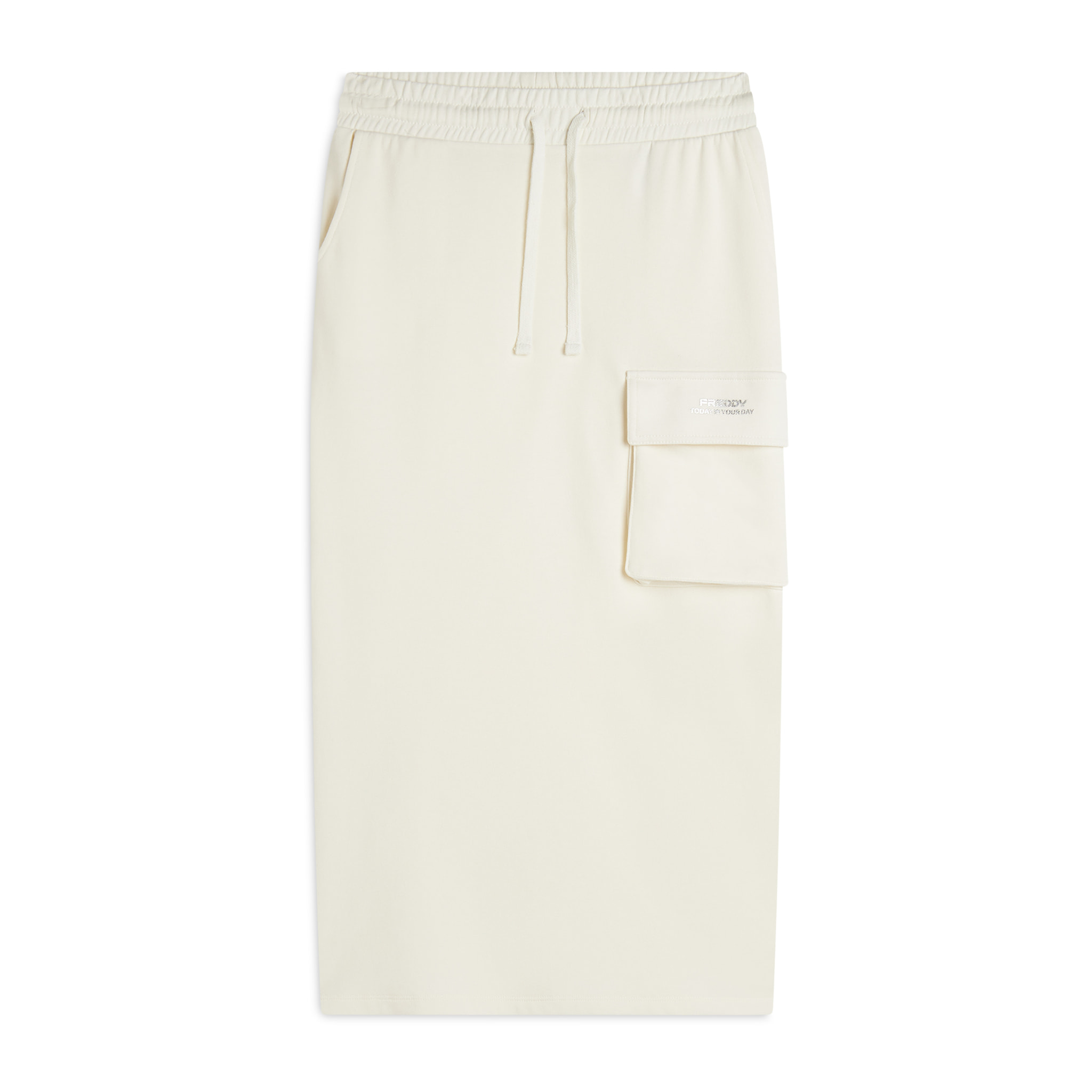 Gonna longuette con spacchi laterali e maxi tasca