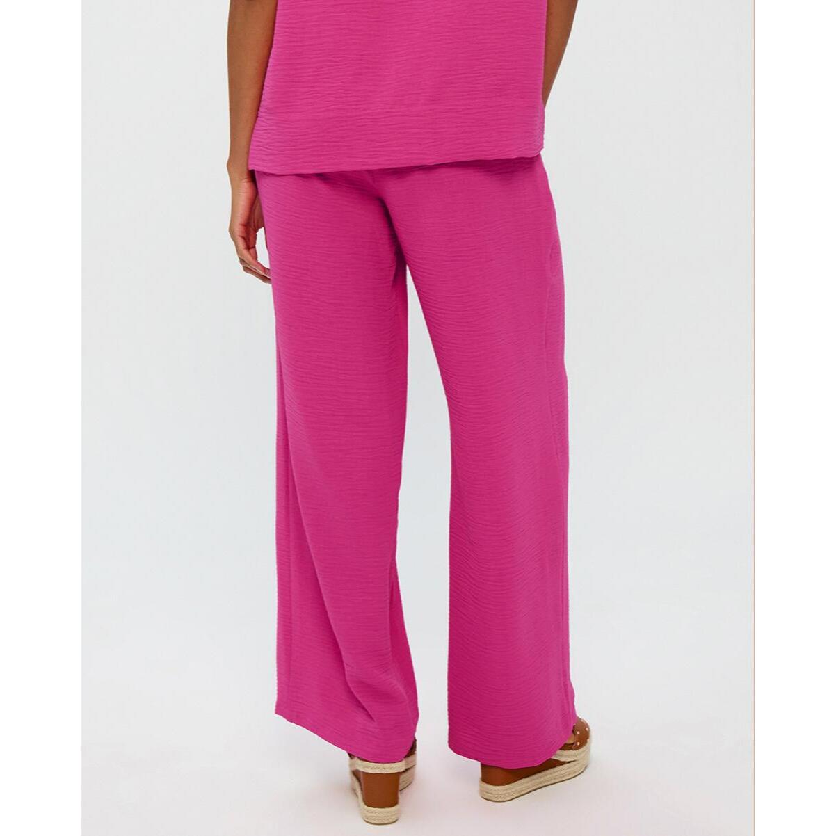 Pantaloni in maglia stropicciata a gamba dritta