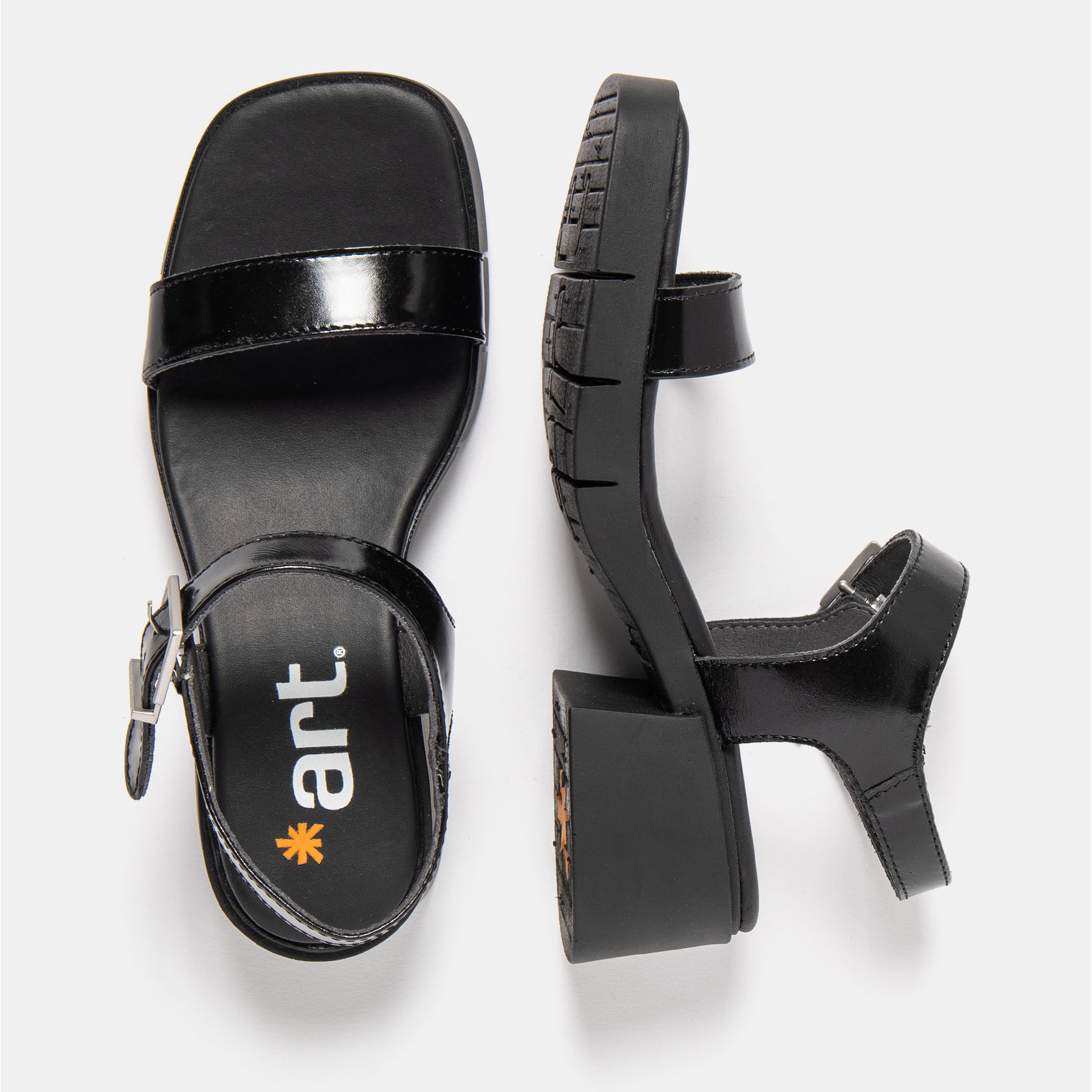 Sandalias con tacón 2060 NAPPA SHINNY BLACK / VARSOVIA color Black