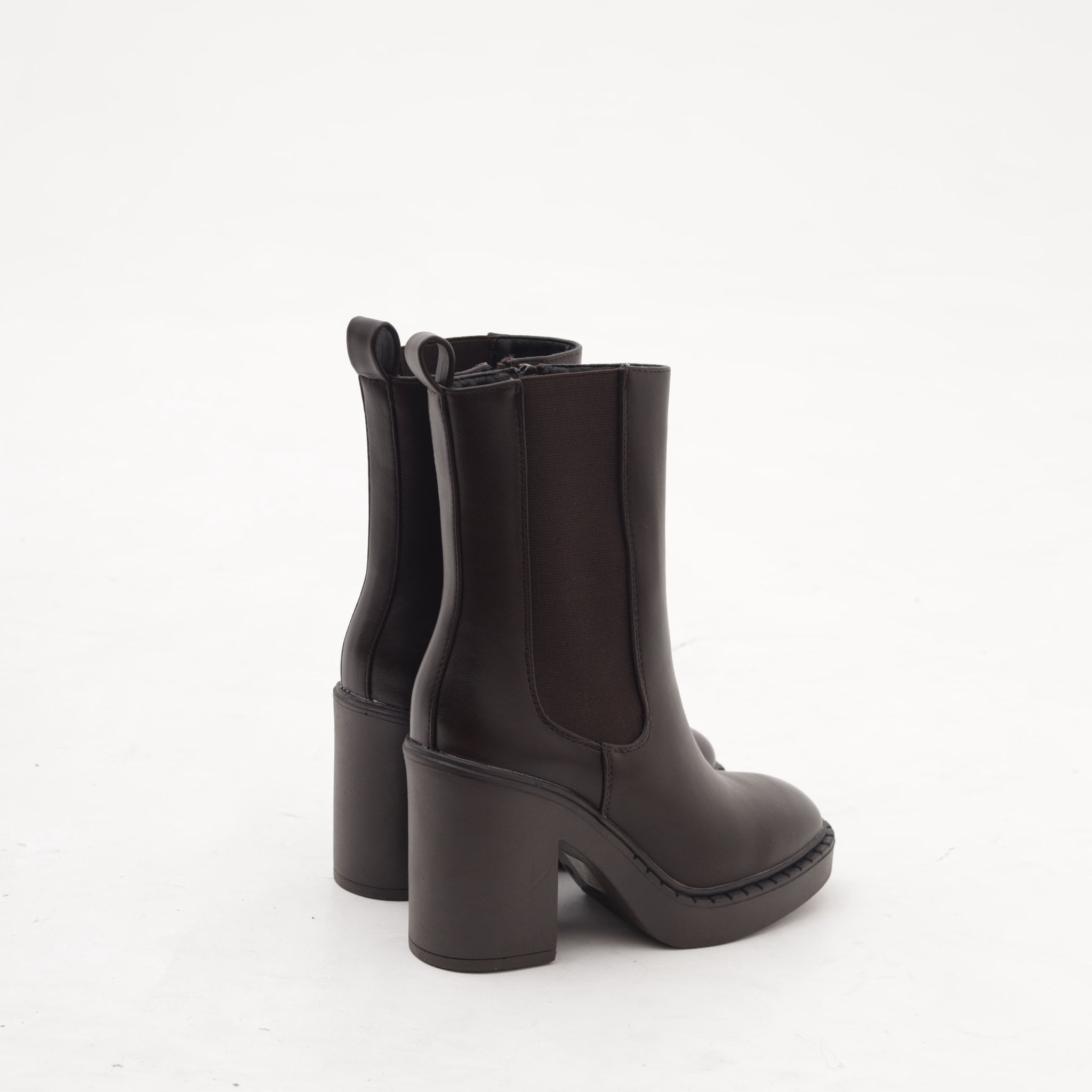 STIVALETTO ELASTICO ZIP TACCO TESTA DI MORO