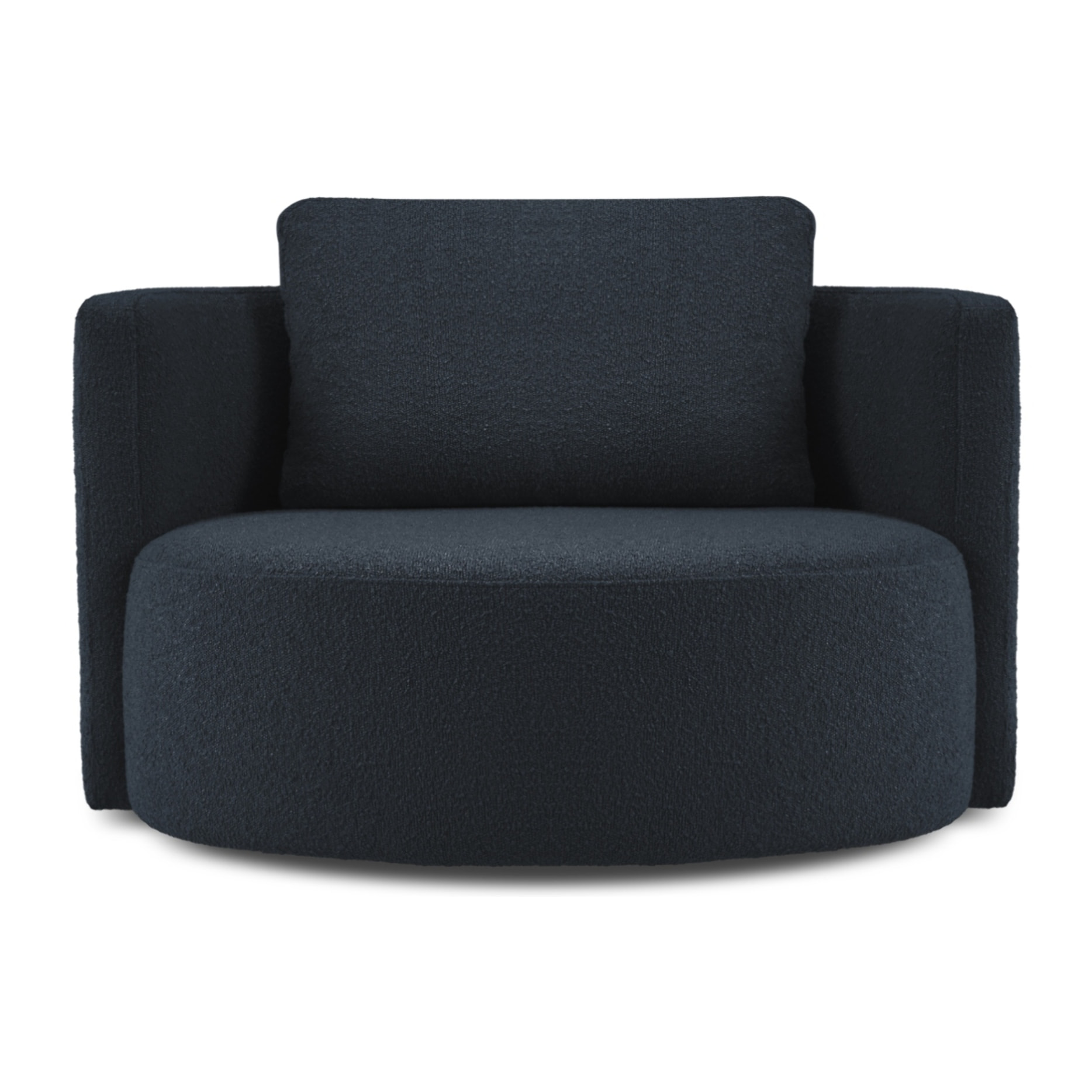 Fauteuil pivotant "Adam" bouclé bleu foncé