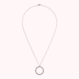 Collana Catena Forzatina con Pendente Cerchio in Pavé di Spinello