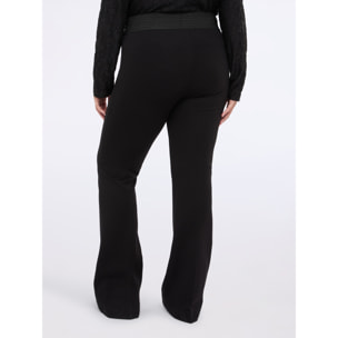 Fiorella Rubino - Pantalones acampanados en Punto Milano - Negro