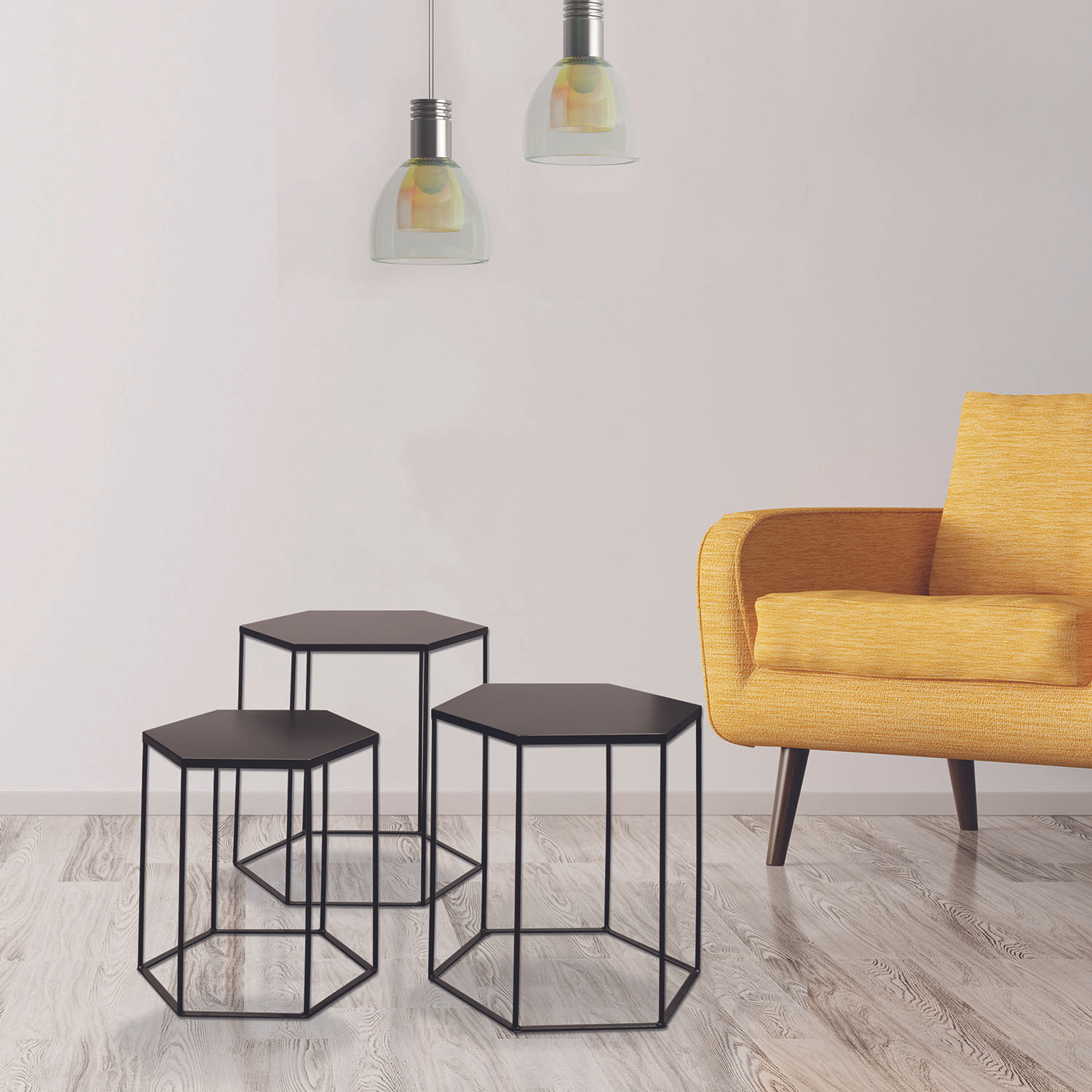 Table Metal Hexagone X3 Alveola