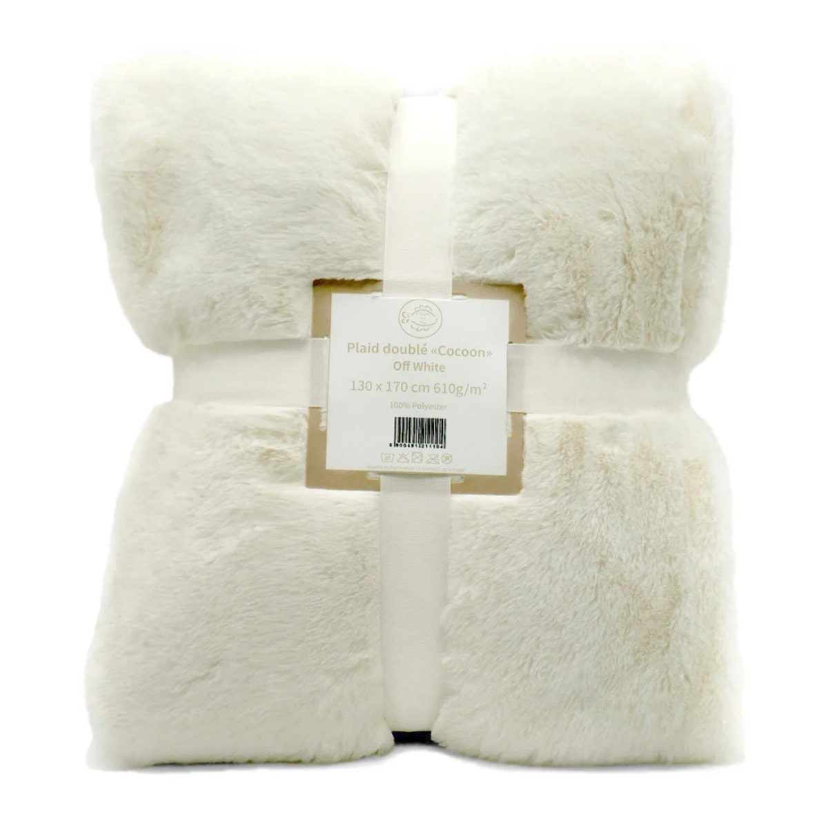Plaid imitation "Lapin" - Cocoon Off White - 610g/m²