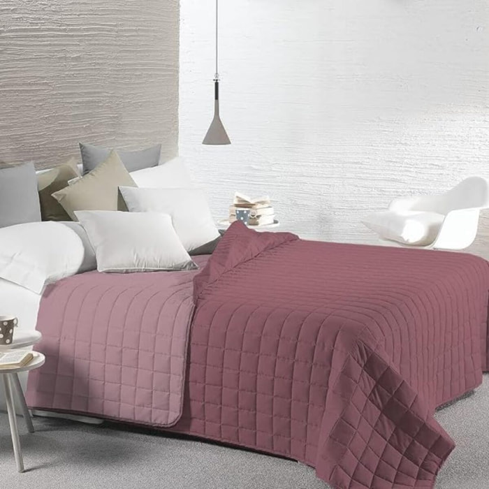 INTRECCI Copriletto Singolo Estivo, Trapunta Singola Estiva, 170x260 cm, Coperta Estiva, anche Primaverile, Double Face, Moderna, Leggera, Elegante. Colore: Zephyr/Orchidea