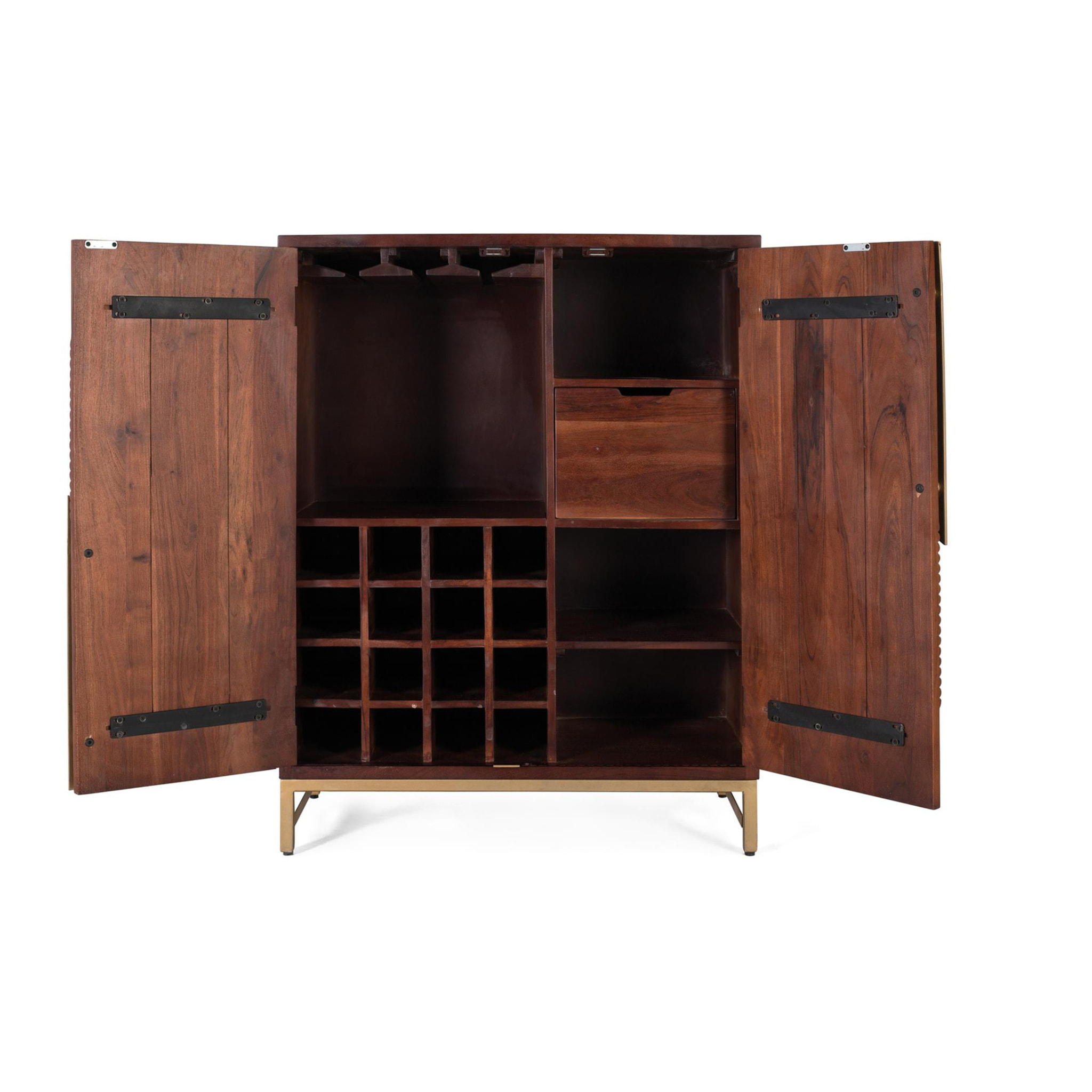 Muebles Bar de Madera de Mango 91 Cm Estilo Rústico Moderno