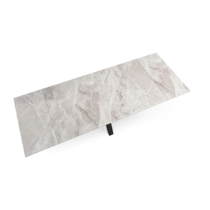 Plateau céramique de table extensible gris brillant L160/240cm - UNIK