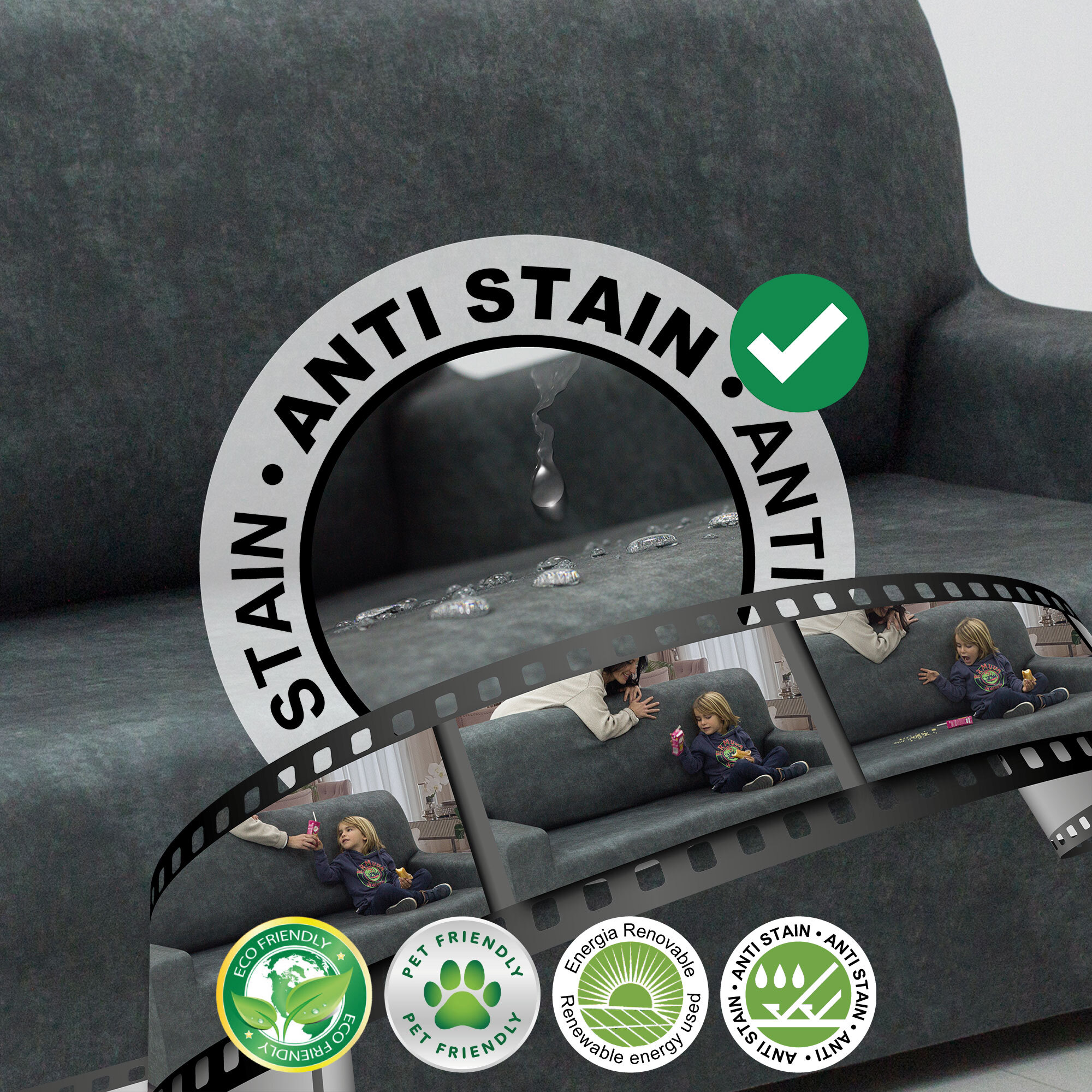 Funda de sofá ANTI MANCHAS elástica modelo ESTIVELLA