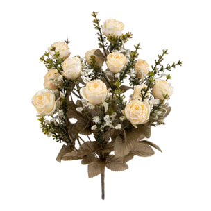 Bouquet Di Rose Dry. Altezza 40 Cm - Pezzi 3 - 18X40X18cm - Colore: bianco - Bianchi Dino - Fiori Artificiali