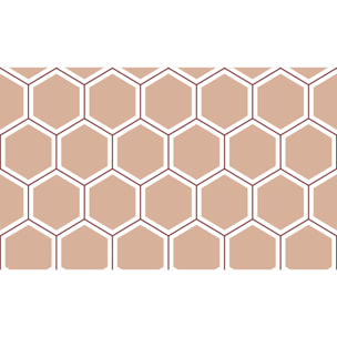 Sticker Sol avec laminat de Protection en Plastique Anti-dérapant | Stickers adhésif Sol - CARRELAGES FORMES HEXAGONES BLANC ET BRUN - 1 sticker