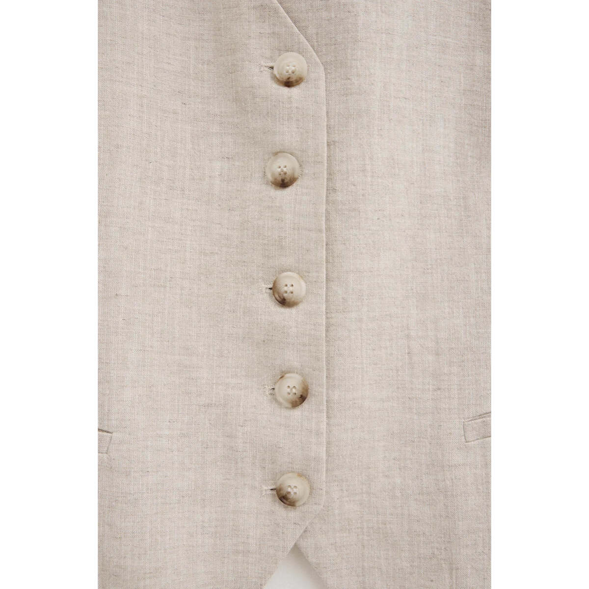 Gilet Verona in lino ecrù regular fit con logo Polo Club