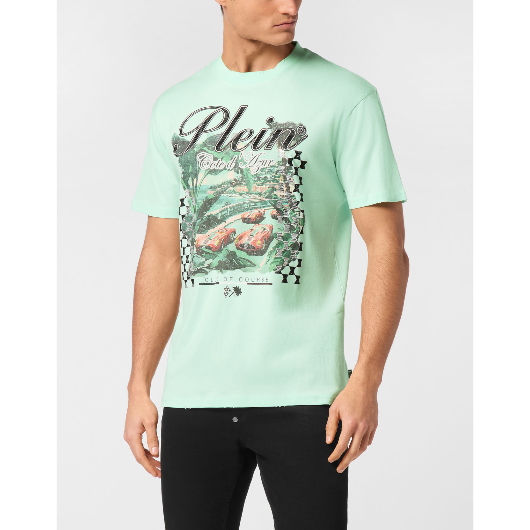 PHILIPP PLEIN T-Shirt Round Neck D AZUR