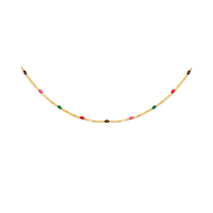 Collier Fine Enamel Miel Plaqué Or