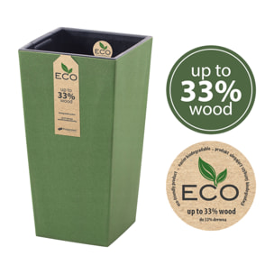 Macetero con inserto Prosperplast Urbi Square Eco 91,5 L en color verde