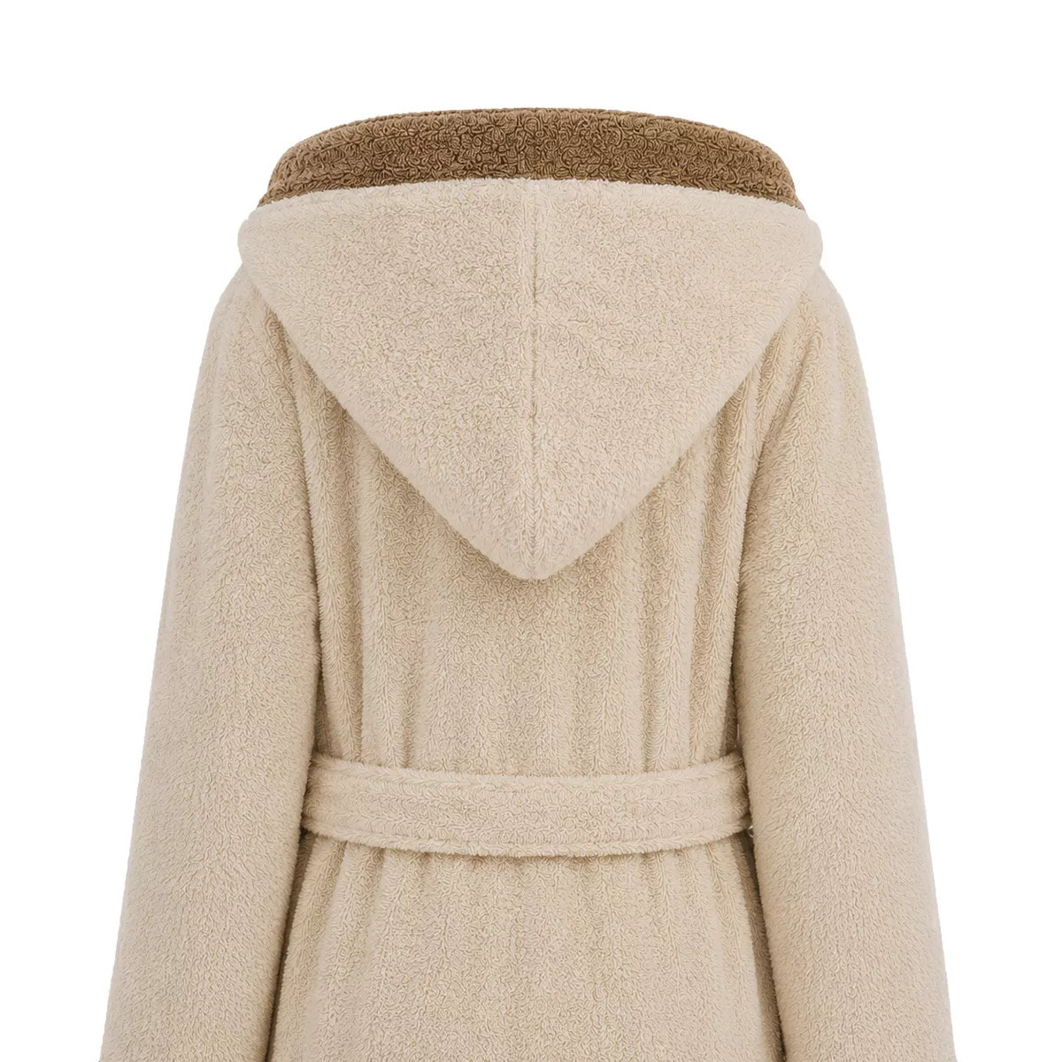 Peignoir a capuche pur coton 380 g/m² uni beige marron Club stone