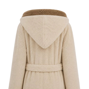 Peignoir a capuche pur coton 380 g/m² uni beige marron Club stone