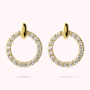 Orecchini Cerchi a Lobo Golden in Cubic Zirconia