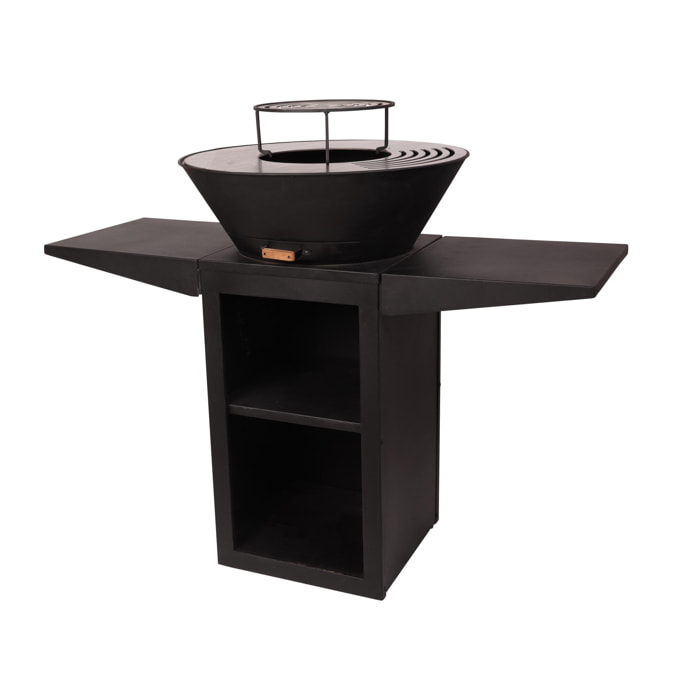 Barbacoa con plancha redonda con grill y soporte en acero EFP57B PURLINE  W