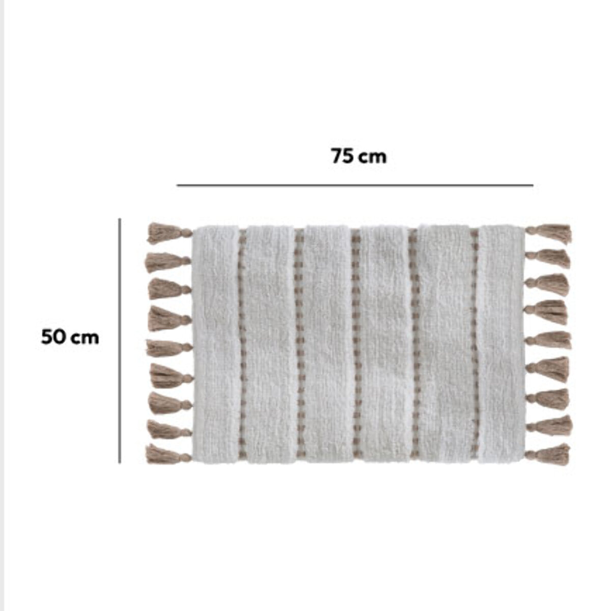 Tapis 50x75 cm Blanc Taupe Solar Power