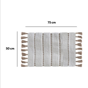 Tapis 50x75 cm Blanc Taupe Solar Power