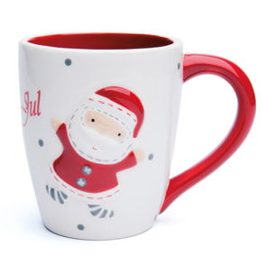 Set 4 Mug Excelsa - Santa Claus, Ceramica Bianca