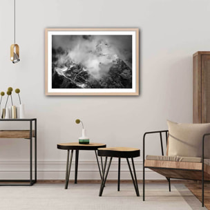 Affiche photo au sommet de la jarjatte Affiche + cadre en bois - Chêne