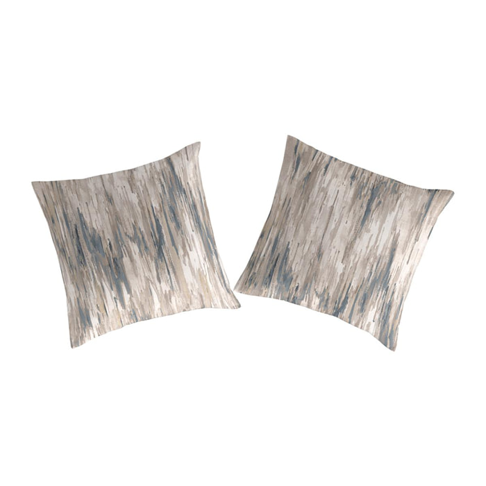 2 Fundas de almohada 100% algodón percal KANNO 65x65 cm gris