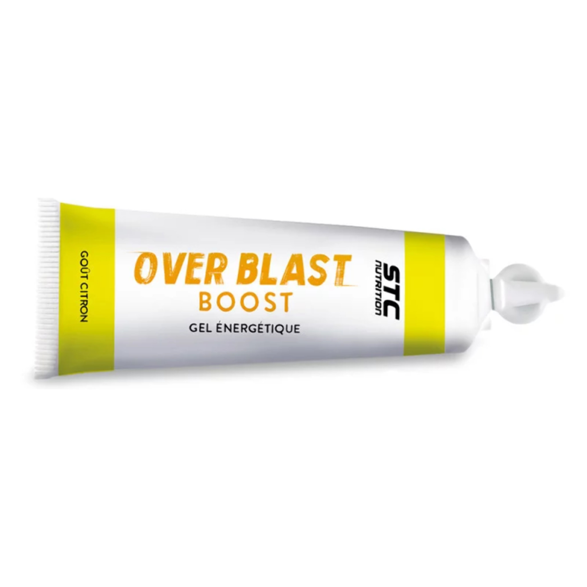 STC NUTRITION - Over Blast® Boost - Gel énergétique enrichi en complexe dynamisant - Norme anti-dopage- Goût citron - 10 dosettes - Citron - Texture liquide